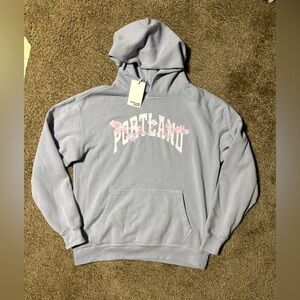 Lavender Portland Hoodie with Floral Print